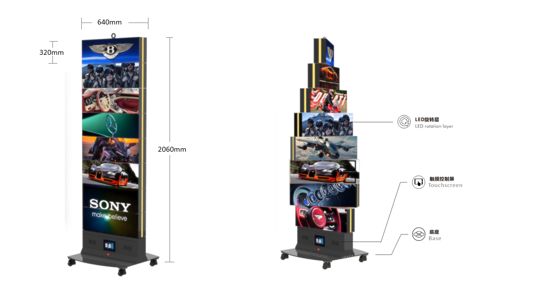 大型室内LED-8层2平面-魔方智能机械屏-（平面）